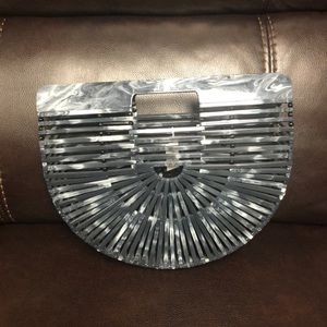 Marble Half Circle clutch